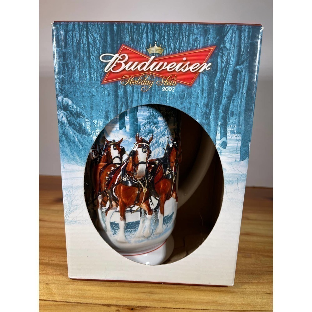 Nib 2007 Budweiser Stein Christmas Mug with Gift Box and COA Winter's Calm CS678